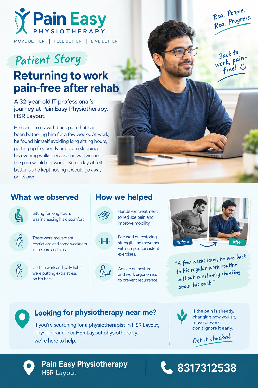 Back Pain Physiotherapy in HSR Layout: A Patient’s Recovery Journey